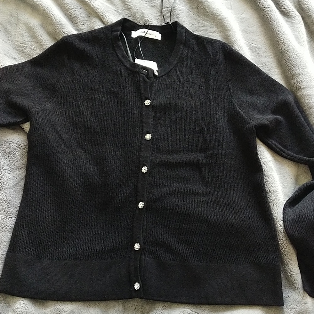 ZARA sweater with jewelry buttons